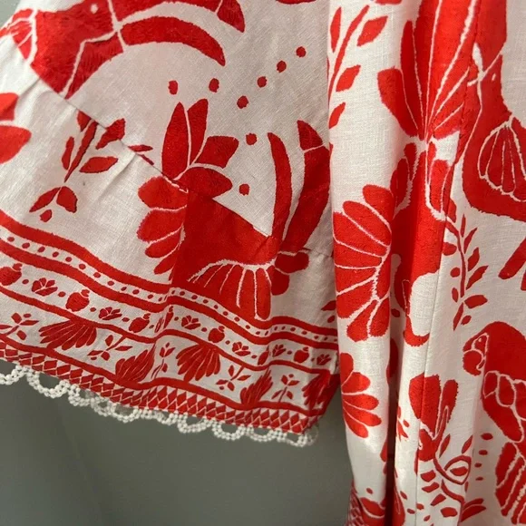 New Farm Rio Jungle Flow Linen Blend Mini Dress Size Large - Picture 7 of 10